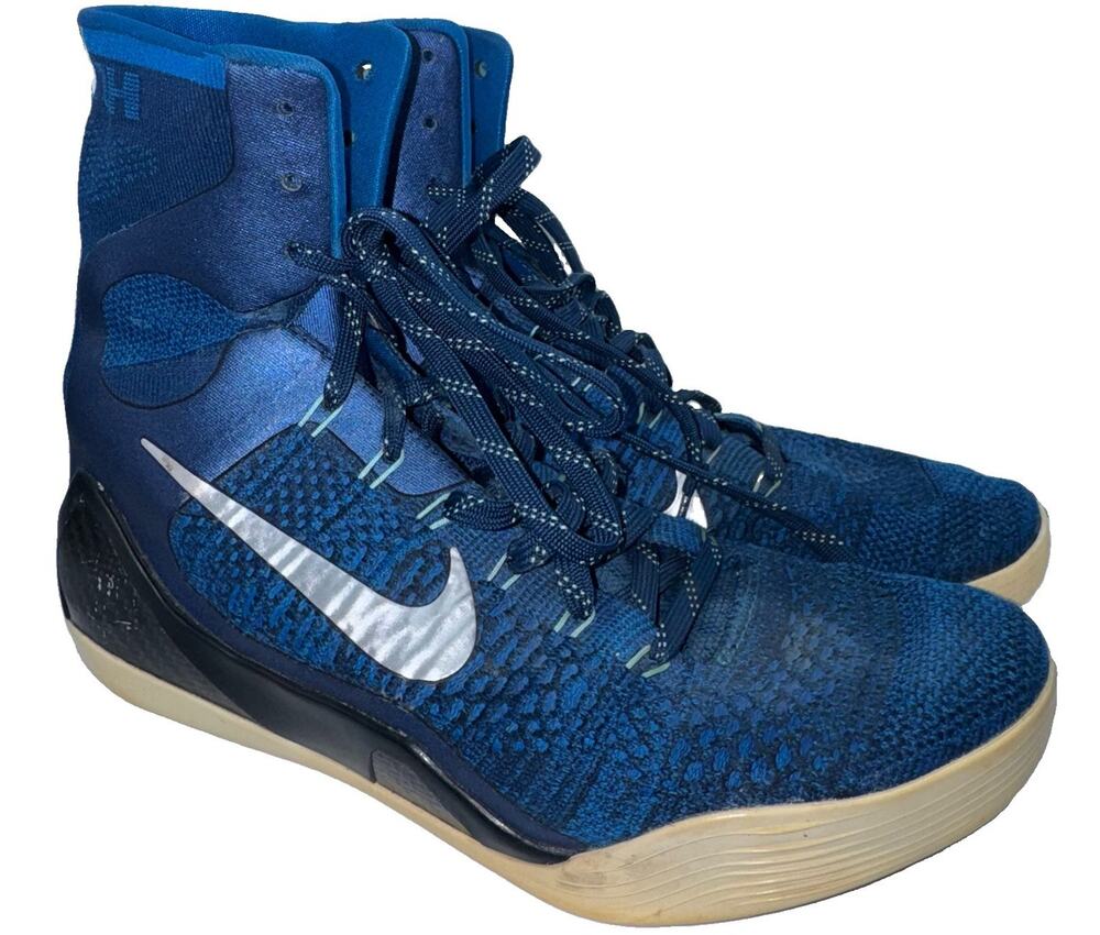 Nike Kobe 9 Elite Brave Blue Flyknit High Top Basketball Shoes Men’s 10